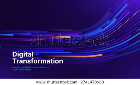 Advanced Tech Startup Fast Data Flow with Optical Fiber Abstract Technology Background. Cutting-Edge AI High Speed Thinking Data Lines Concept. Vector Illustration.