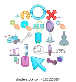 Advanced technologies icons set. Cartoon set of 25 advanced technologies vector icons for web isolated on white background