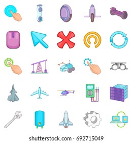 Advanced technologies icons set. Cartoon set of 25 advanced technologies vector icons for web isolated on white background