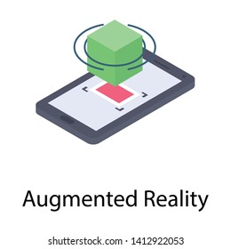 
Advanced technology, augmented reality in isometric icon  
