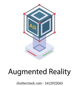 
Advanced technology, augmented reality in isometric icon  
