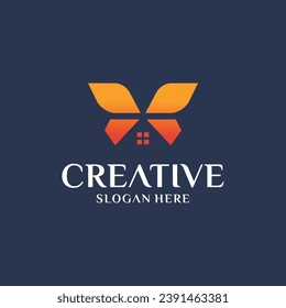 advanced technology butterfly logo abstract geometric pixel style butterfly