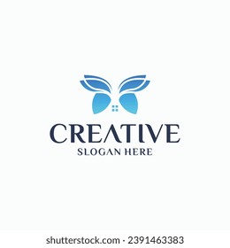 advanced technology butterfly logo abstract geometric pixel style butterfly