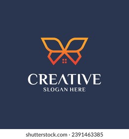 advanced technology butterfly logo abstract geometric pixel style butterfly