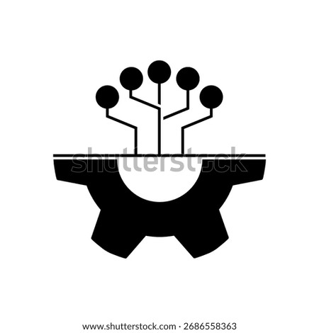 Advanced Technology Icon. Upgradable Tool, Automatically. Machinery Automation Symbol. 