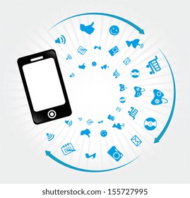 advanced technology icons over gray background vector illustration   