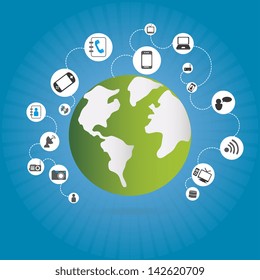 advanced technology over blue background vector illustration