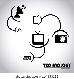 advanced technology over gray  background vector illustration