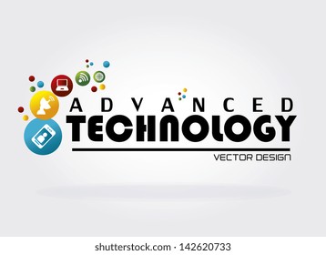 advanced technology over white background vector illustration