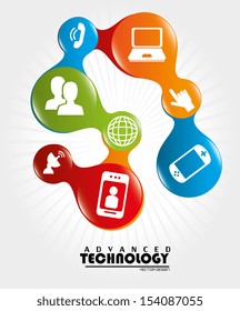 advanced technology over white background vector illustration