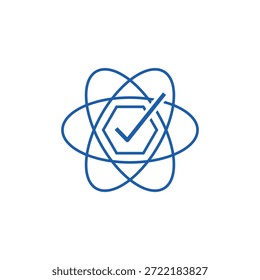 Advanced technology symbol. Innovative solutions. Vector linear icon illustration isolated on white background.