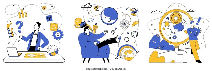 Advanced technology vector illustration. Digital techniques are building blocks constructing skyscraper technological success Engineering intellect is paintbrush coloring canvas advanced technology