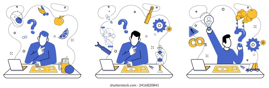 Advanced technology vector illustration. Efficiency is compass ensuring businesses stay on course in journey innovation Breakthroughs in engineering are keys unlocking doors to new horizons