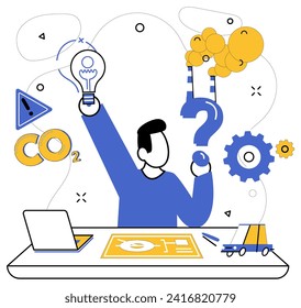 Ilustración vectorial de tecnología avanzada. La innovación es una varita mágica que transforma a los negocios ordinarios en imanes intelectuales El avance profesional es melodía jugando en segundo plano cada éxito