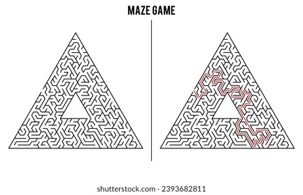 Juego de rompecabezas triangular avanzado y solución	