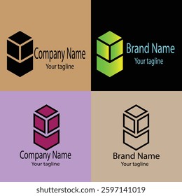 Advanced Valuable reactive Abstract Latest Unique Best logo design with different designs of the same shape For business company. Color editable.