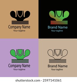 Advanced Valuable reactive Abstract Latest Unique Best logo design with different designs of the same shape For business company. Color editable.