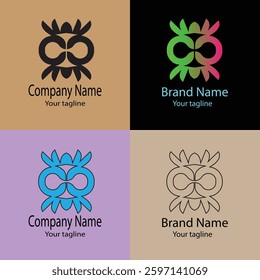Advanced Valuable reactive Abstract Latest Unique Best logo design with different designs of the same shape For business company. Color editable.