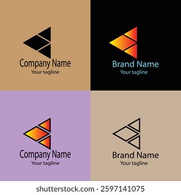 Advanced Valuable reactive Abstract Latest Unique Best logo design with different designs of the same shape For business company. Color editable.