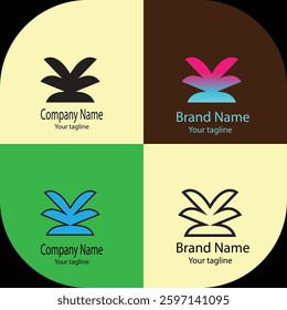 Advanced Valuable reactive Abstract Latest Unique Best logo design with different designs of the same shape For business company. Color editable.