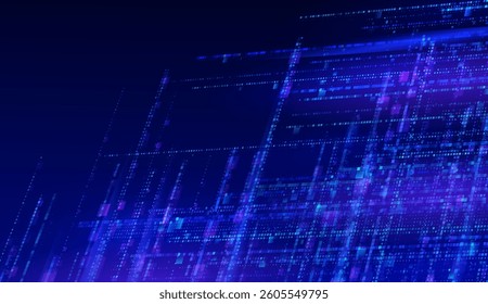 Advanced vector design with square geometry. Futuristic blue background with modern high-tech aesthetics. Innovative layout ideal for digital and technological applications