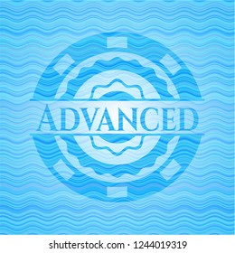 Advanced water wave representation badge background.