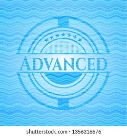 Advanced water wave representation emblem background.
