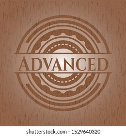 Advanced wooden emblem. Retro. Vector Illustration.