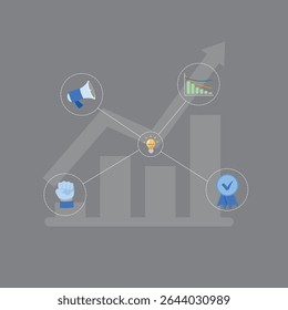 Advancement, development, improvement icon - Perfect use for print media, web, stock images, commercial use or any kind of design project.