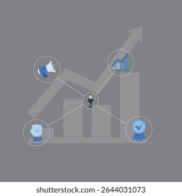 Advancement, development, improvement icon - Perfect use for print media, web, stock images, commercial use or any kind of design project.