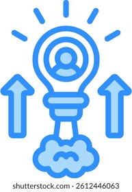 Advancement Icon Blue Color Vector Illustration