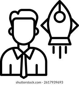 Advancement Icon Line Vector Illustration