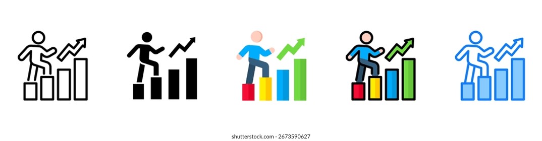 Advancement Icon Multiple Style Vector Illustration