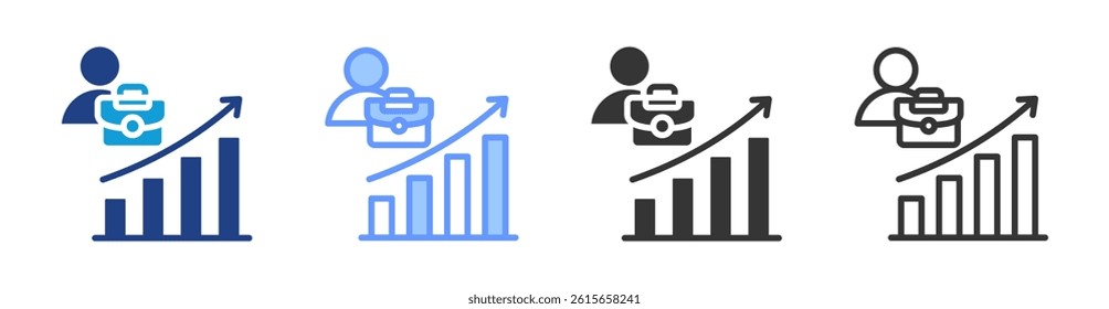 Advancement icon set multiple style collection