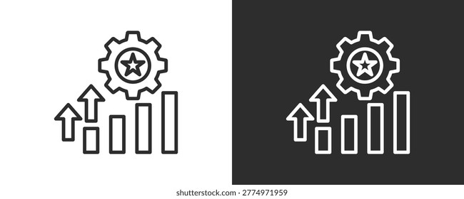 Advancement Icon Set Vector Collection Isolated In Black And White
