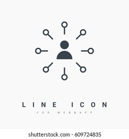 Advancement line vector icon 