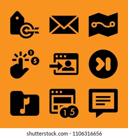 advancement, steps, concept, send, directory and land icon vector set. Flat vector design with filled icons. Designed for web and software interfaces