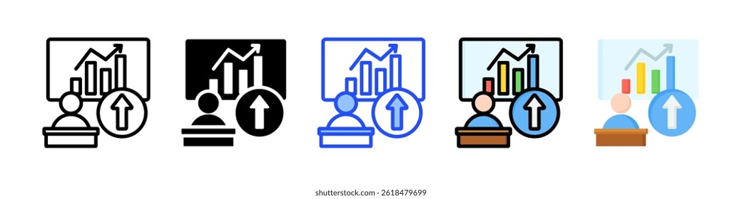 Advancement Training Icon Collection With Multiple Styles