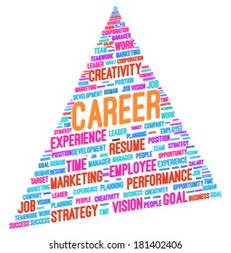 Advancing To The Top Of The Pyramid In Career Word Cloud Vector