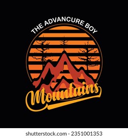 THE ADVANCURE BOY MOUNTAINS, CREATIVE MOUNTAIN T SHIRT DESIGN