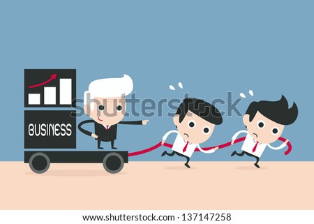 advantage business cartoon, vector