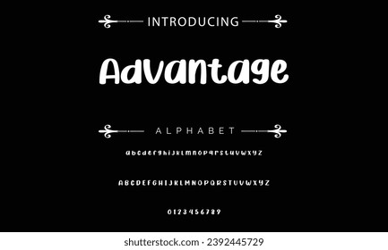 Advantage font modern bouncy typeset, lively friendly alphabet. Playful cheerful letters in Los Muertos Mexican style for menus, labels, signage, ads, crafts and comic book. Vector typographic design