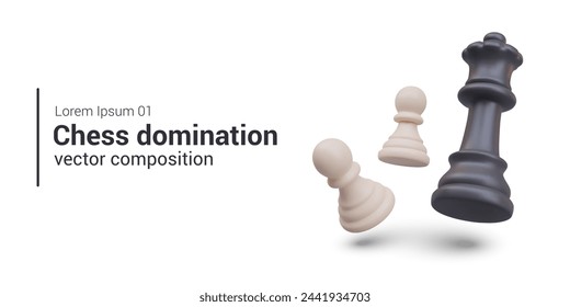 Advantage in game, winning position, domination. Online chess training