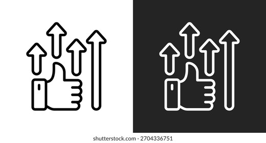 Icono de la ventaja en estilo blanco y negro del contorno