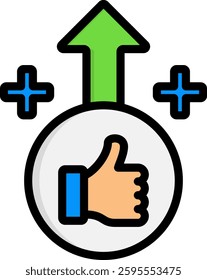 Advantage Icon Lineal Color Vector Illustration