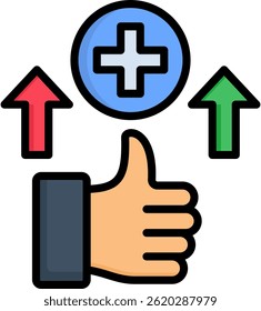 Advantage Icon Lineal Color Vector Illustration