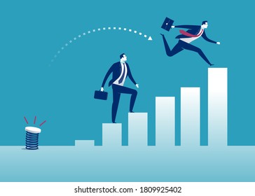 Advantage. An illustration of a manager who overcomes another by taking advantage. Business vector illustration