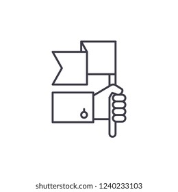 Advantage line icon concept. Advantage vector linear illustration, symbol, sign