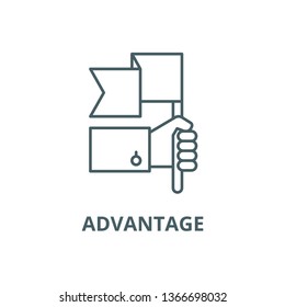 Advantage line icon, vector. Advantage outline sign, concept symbol, flat illustration