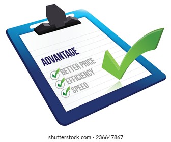 advantage list checkmark illustration design over a white background